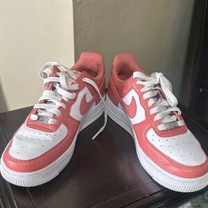 Nike Air Force 1 Coral and White Shoes.      *worn once*